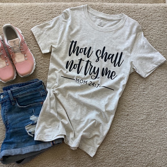 ‘Thou Shall Not Try Me’ Short Sleeve Graphic Tee - Picture 3 of 8